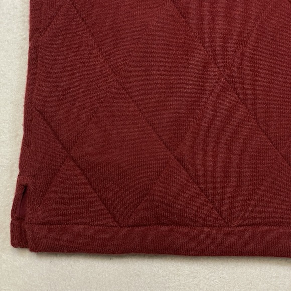 Orvis Quilted Cashmere Wool Blend Sweater Vest Medium Men's Full Zip Side Slits - Picture 7 of 8